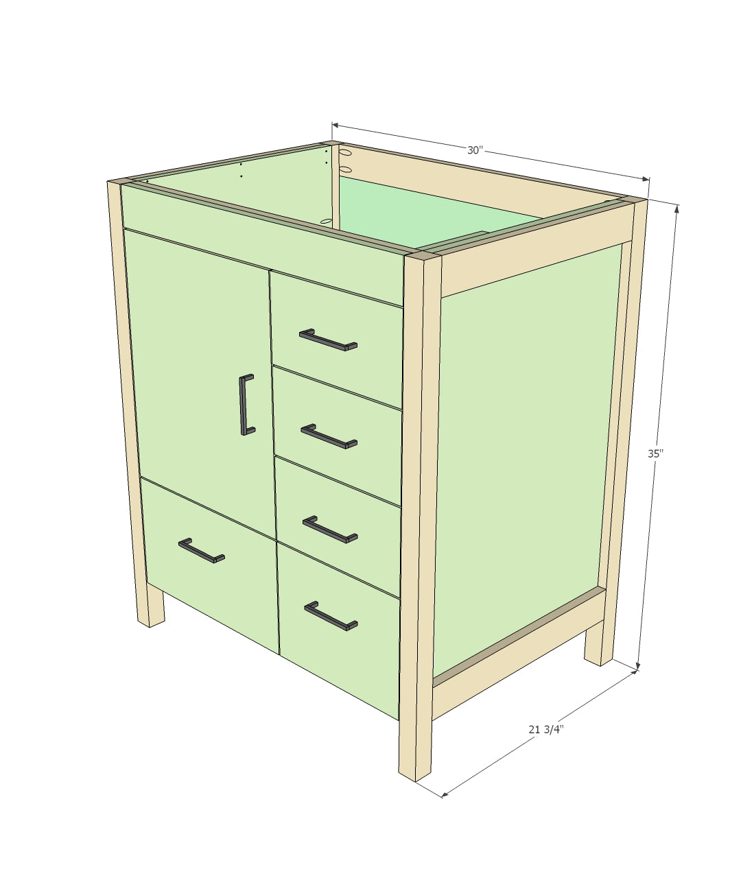 5-Drawer Bathroom Vanity