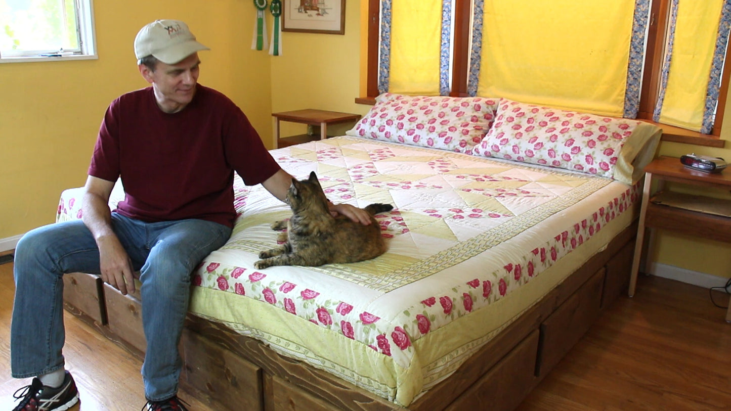 King sized bed with drawers