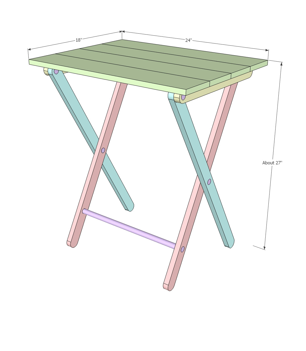 Wooden folding tray deals table