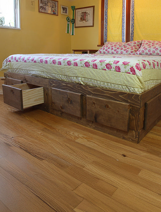 King sized bed with drawers