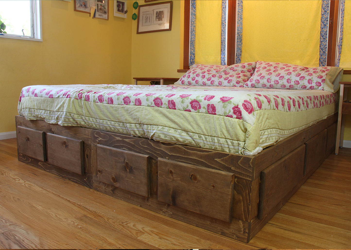 King sized bed with drawers